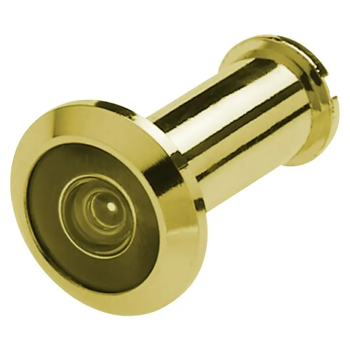 Basi Türspion TS680 - Silber, Messing, Stärke Tür: 35 mm - 58 mm - Goldfarbener Türspion mit Weitwinkelobjektiv für Sicherheit und Privatsphäre.