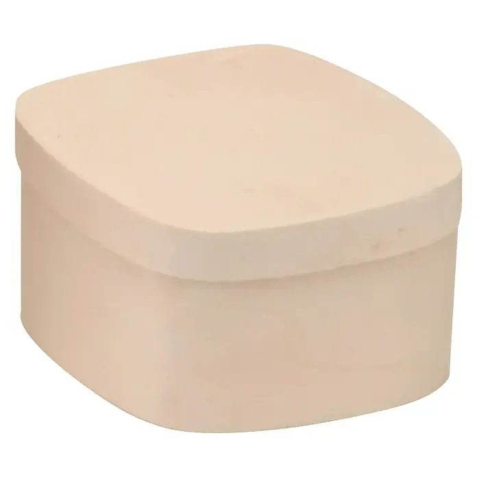 Glorex Hobby Time Spanschachtel - Ø x H: 11,5 x 6,5 cm, Pappelholz - Nahaufnahme einer unbehandelten Holzbox mit Deckel, ideal für Bastelarbeiten oder zur individuellen Gestaltung.