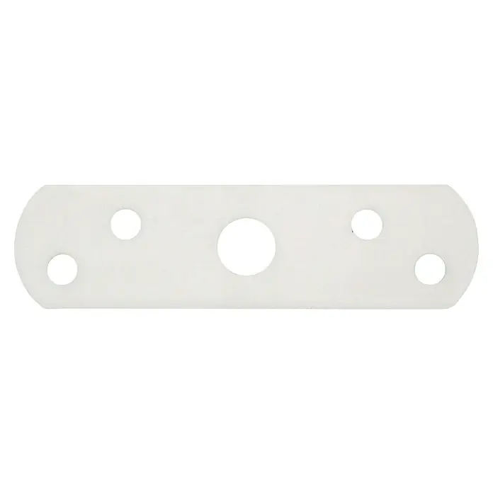 Basi Distanzplatten-Set - Passend für: BASI Fensterzusatzsicherung FS 500, Weiß - Weißes, längliches Pad mit abgerundeten Ecken und fünf Löchern.
