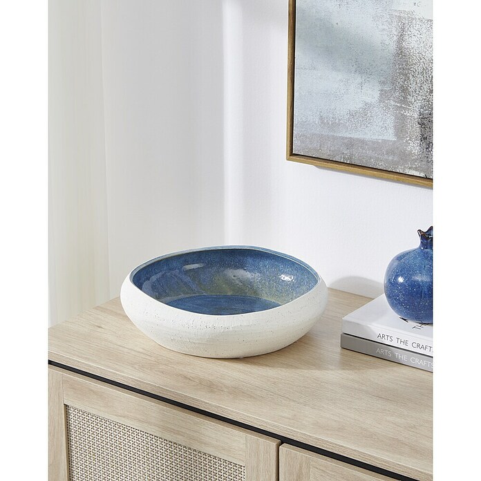 Eglo Schale Daijia (Creme/Blau, Ø x H: 31,5 x 8,5 cm, Ton) | BAUHAUS