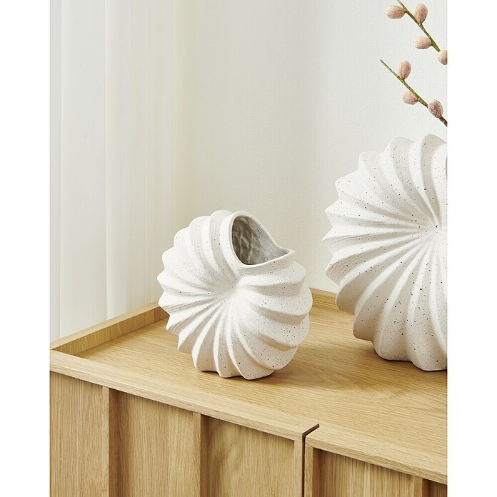 Eglo Vase Otsuchi (L x B x H: 20,5 x 11 x 19,5 cm, Creme, Polyresin) | BAUHAUS