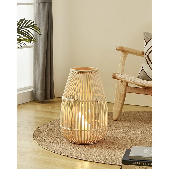 Eglo Windlicht Bunawan (Ø x H: 30 x 45,5 cm, Natur, 1 -tlg.) | BAUHAUS