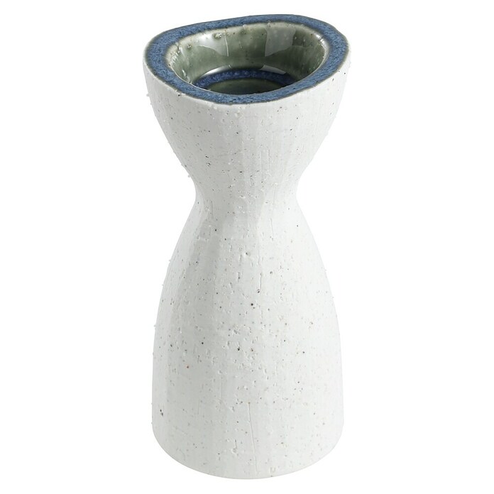 Eglo Kerzenständer Daijia (Ø x H: 6,8 x 14,6 cm, Creme/Blau, Ton) | BAUHAUS
