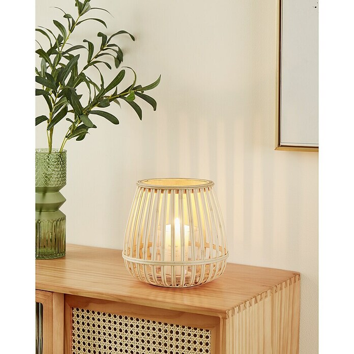 Eglo Windlicht Bunawan (Ø x H: 22 x 20 cm, Natur, 1 -tlg.) | BAUHAUS