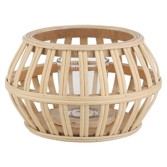 Eglo Windlicht Bunawan (Ø x H: 16,5 x 10,5 cm, Natur, 1 -tlg.) | BAUHAUS