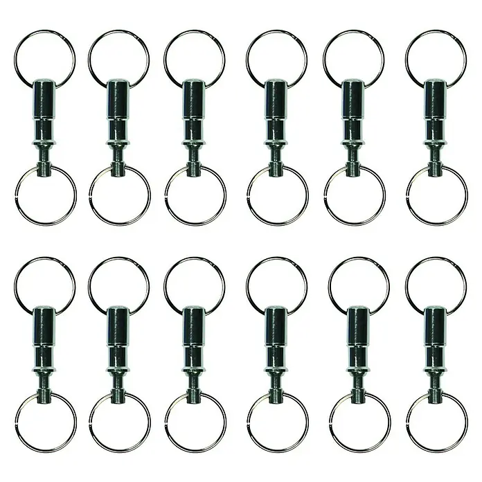 Basi Schlüsselanhänger - Silber, 12 Stk. - Set aus Metall-Schlüsselanhängern mit je zwei silbernen Schlüsselringen.