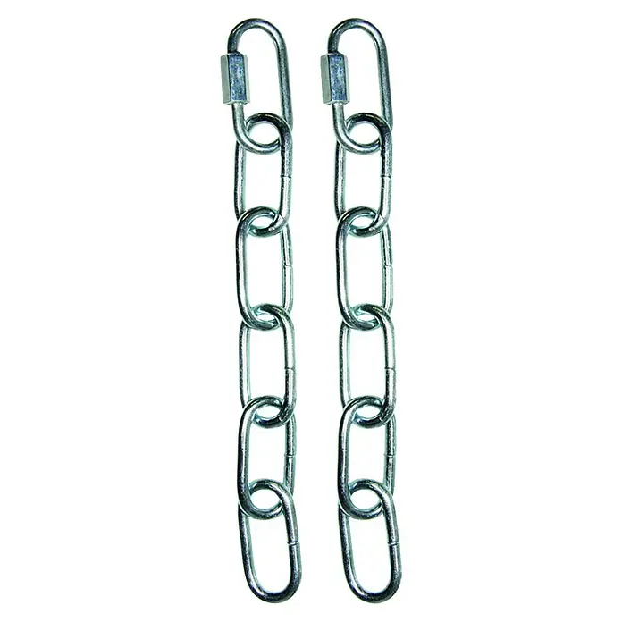 Basi Verlängerungs-Set Kette - Passend für: BASI Gitterrostsicherungen GS 70, GS 100 - Zwei verzinkte Metallketten, jeweils mit einem geschlossenen Schnellglied.