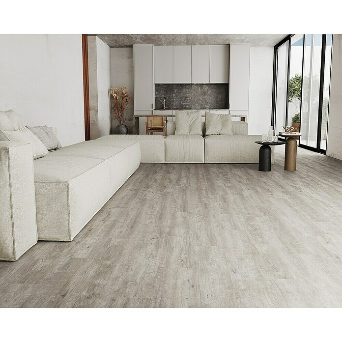 LOGOCLIC Laminado Hidro Roble Titanio (1.200 x 196 x 10 mm, AC5) | BAUHAUS