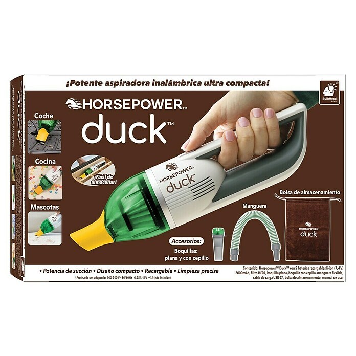 Aspirador de mano de batería Horsepower Duck (7,4 V, 1 batería, 2.000 mAh) | BAUHAUS