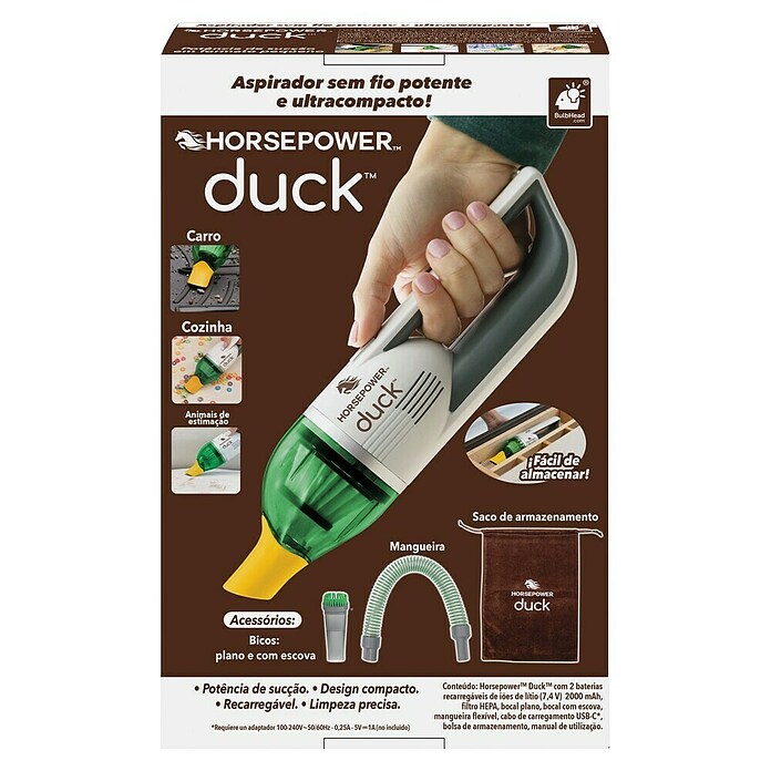 Aspirador de mano de batería Horsepower Duck (7,4 V, 1 batería, 2.000 mAh) | BAUHAUS
