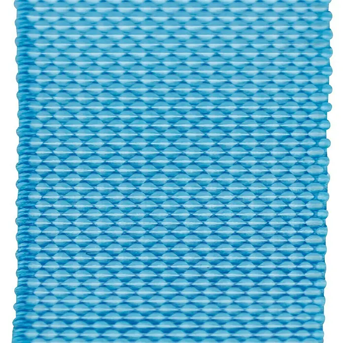 Cinta para persiana C - Azul, Largo: 5,55 m, Anchura de la correa: 22 mm - Primer plano de un patrón de tela plisada azul.