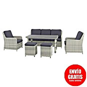 Conjunto de muebles Lodrino (6 pzs., Aluminio/Olefin, Beige/Gris) | BAUHAUS