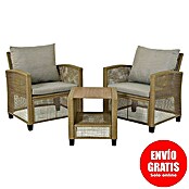 Conjunto de muebles Alicante (3 pzs., Acero/Poliéster, Marrón) | BAUHAUS