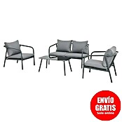 Conjunto de muebles Wesely (4 pzs., Acero/Poliéster, Gris) | BAUHAUS