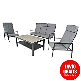 Sunfun Conjunto de muebles Tonini (4 pzs., Aluminio/Poliéster, Antracita)