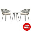 Sunfun Conjunto de muebles Gina (3 pzs., Acero/Cuerda sintética, Beige/Gris) | BAUHAUS