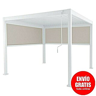 Sunfun Milos Pérgola con laterales (L x An x Al: 294 x 386 x 235 cm, Aluminio, Blanco)