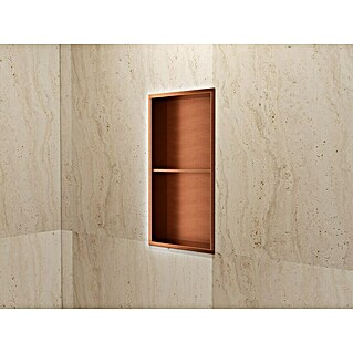 Hornacina Artic (L x An x Al: 10 x 33 x 63 cm, Acero inoxidable, Oro Rosa)