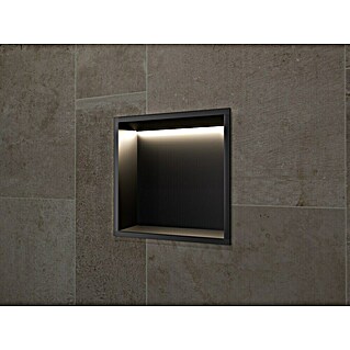 Hornacina Indic Led (L x An x Al: 10 x 33 x 33 cm, Acero inoxidable, Negro)