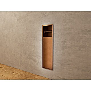 Hornacina Egean (L x An x Al: 10 x 17 x 60 cm, Acero inoxidable, Oro Rosa)
