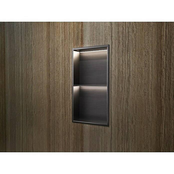 Hornacina Marshall (L x An x Al: 10 x 33 x 63 cm, Acero inoxidable, Black Gun Metal) | BAUHAUS