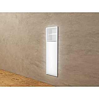 Hornacina Egean (L x An x Al: 10 x 17 x 60 cm, Acero inoxidable, Blanco)