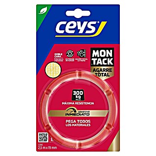 Ceys Cinta de montaje Montack (2,5 m x 19 mm)