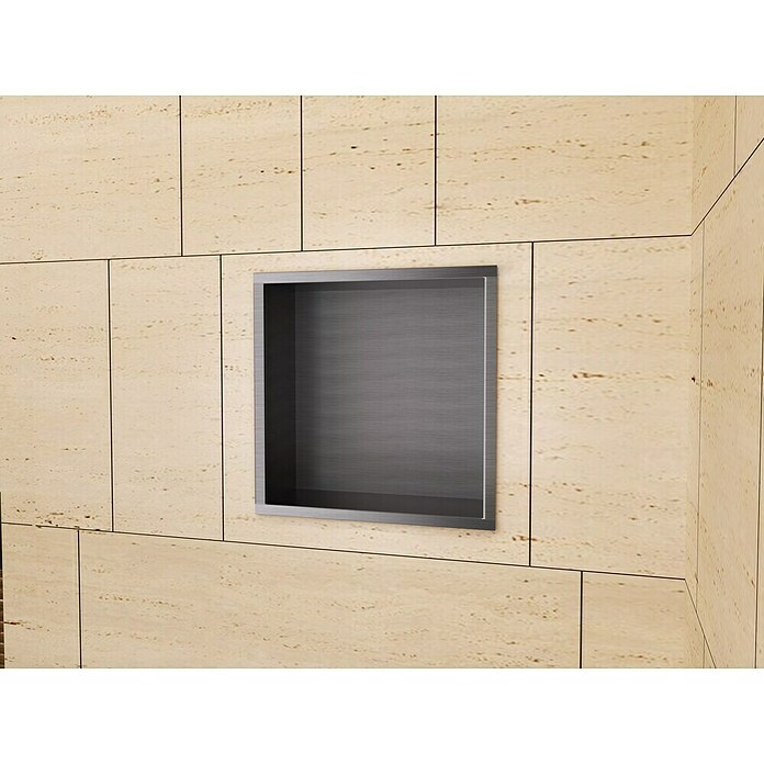 Hornacina Atlantic (L x An x Al: 10 x 33 x 33 cm, Acero inoxidable, Black Gun Metal) | BAUHAUS