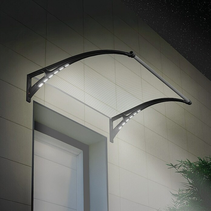 SmartSun Marquesina para puerta Easy LED (120 x 97 x 31,6 cm, Antracita) | BAUHAUS