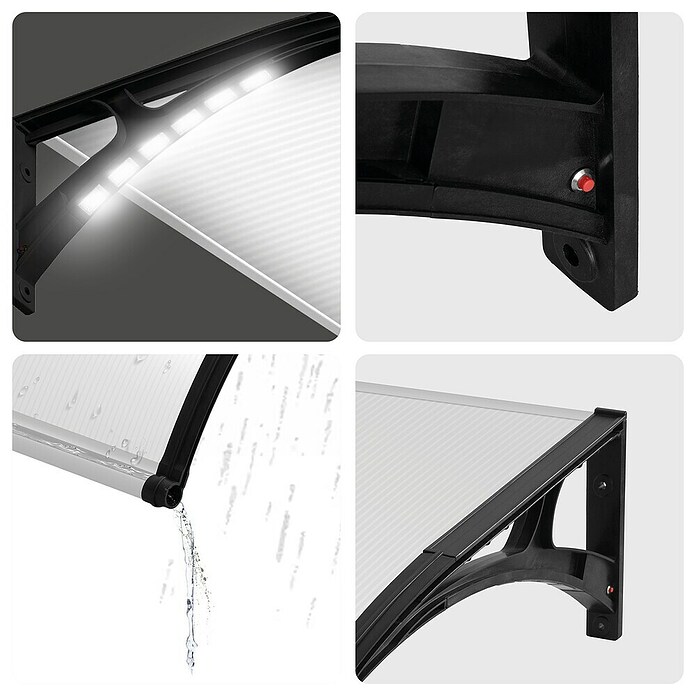 SmartSun Marquesina para puerta Easy LED (120 x 97 x 31,6 cm, Antracita) | BAUHAUS