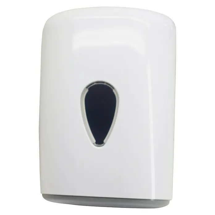 CM Baños Dispensador de toallas de papel en bobina tipo mecha - L x An x Al: 207 x 22 x 321 cm, Plástico, Montaje en la pared - Dispensador de jabón blanco con ventana para ver los niveles. Ideal para baños, cocinas o aseos públicos.