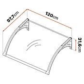 SmartSun Marquesina para puerta Easy LED (120 x 97 x 31,6 cm, Antracita) | BAUHAUS
