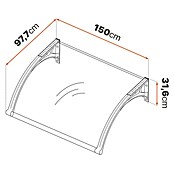 SmartSun Marquesina para puerta Easy LED (150 x 97 x 31,6 cm, Antracita) | BAUHAUS