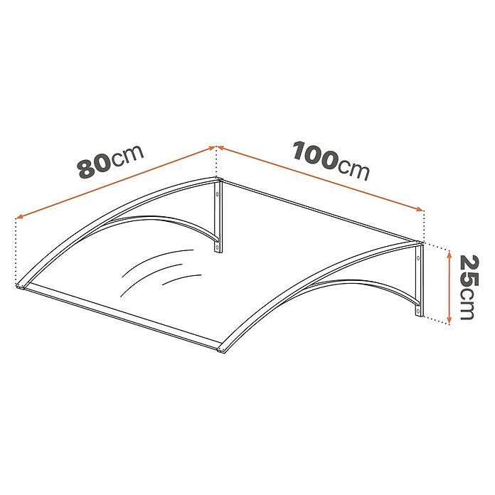 SmartSun Marquesina para puerta Paris (100 x 80 x 25 cm, Antracita) | BAUHAUS