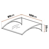 SmartSun Marquesina para puerta Paris (100 x 80 x 25 cm, Antracita) | BAUHAUS