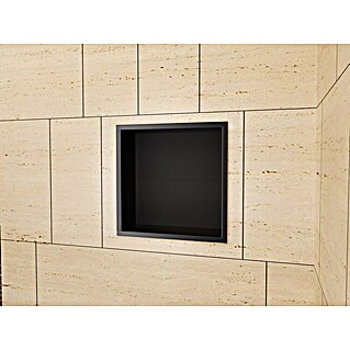 Hornacina Atlantic (L x An x Al: 10 x 33 x 33 cm, Acero inoxidable, Negro)