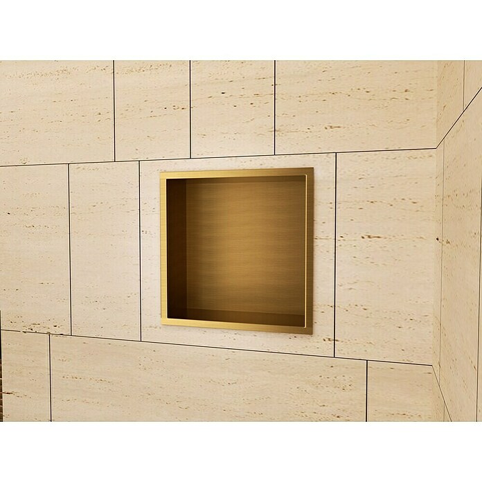 Hornacina Atlantic (L x An x Al: 10 x 33 x 33 cm, Acero inoxidable, Oro) | BAUHAUS