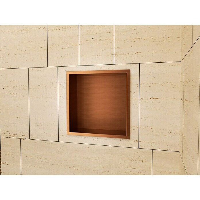 Hornacina Atlantic (L x An x Al: 10 x 33 x 33 cm, Acero inoxidable, Oro Rosa) | BAUHAUS