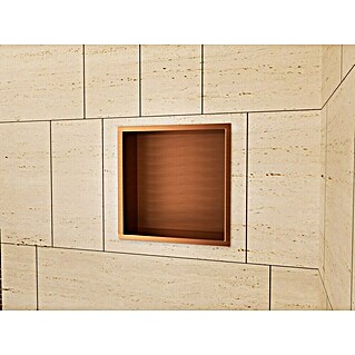 Hornacina Atlantic (L x An x Al: 10 x 33 x 33 cm, Acero inoxidable, Oro Rosa)