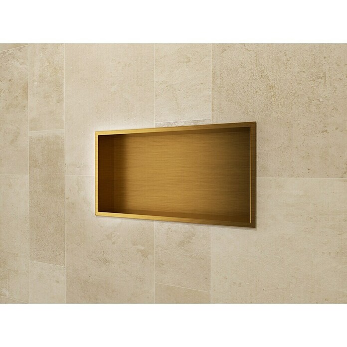 Hornacina Pacific (L x An x Al: 10 x 63 x 33 cm, Acero inoxidable, Oro) | BAUHAUS
