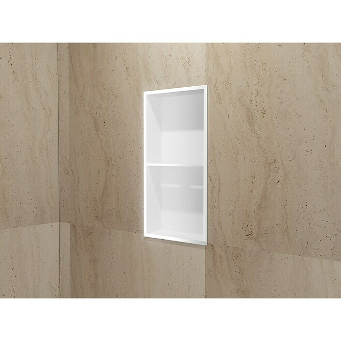 Hornacina Artic (L x An x Al: 10 x 33 x 63 cm, Acero inoxidable, Blanco) | BAUHAUS