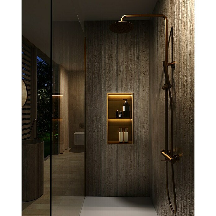 Hornacina Marshall (L x An x Al: 10 x 33 x 63 cm, Acero inoxidable, Oro Rosa) | BAUHAUS