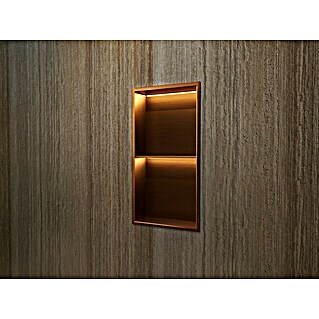 Hornacina Marshall (L x An x Al: 10 x 33 x 63 cm, Acero inoxidable, Oro Rosa)