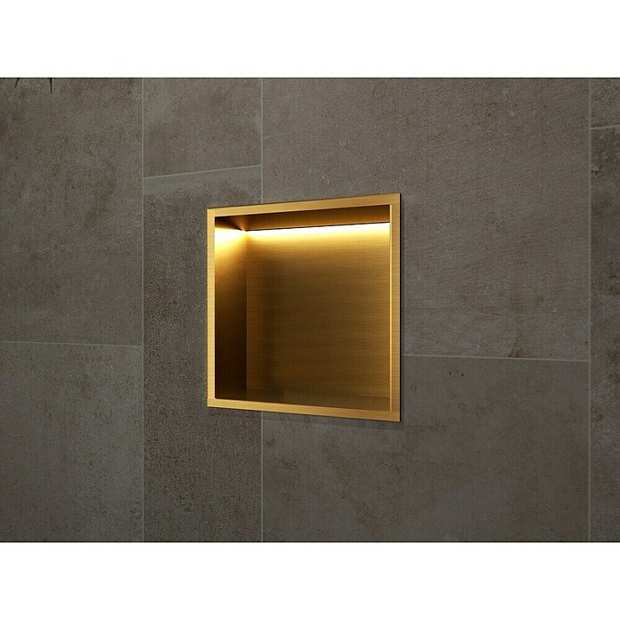 Hornacina Indic Led (L x An x Al: 10 x 33 x 33 cm, Acero inoxidable, Oro) | BAUHAUS