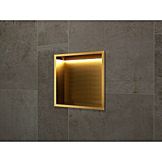 Hornacina Indic Led (L x An x Al: 10 x 33 x 33 cm, Acero inoxidable, Oro)