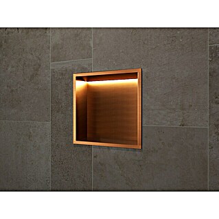 Hornacina Indic Led (L x An x Al: 10 x 33 x 33 cm, Acero inoxidable, Oro Rosa)