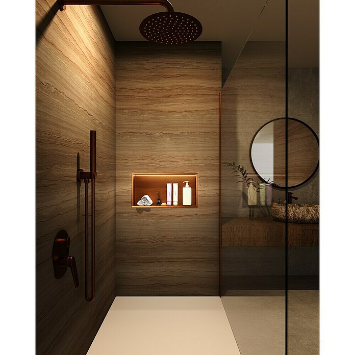 Hornacina Oceanic Led (L x An x Al: 10 x 33 x 63 cm, Acero inoxidable, Oro) | BAUHAUS