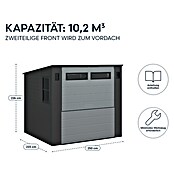 Suncast Gartenhaus Cabana (L x B x H: 250 x 222 x 226 cm, Kunststoff, Cool Gray) | BAUHAUS