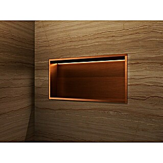 Hornacina Oceanic Led (L x An x Al: 10 x 33 x 63 cm, Acero inoxidable, Oro Rosa)