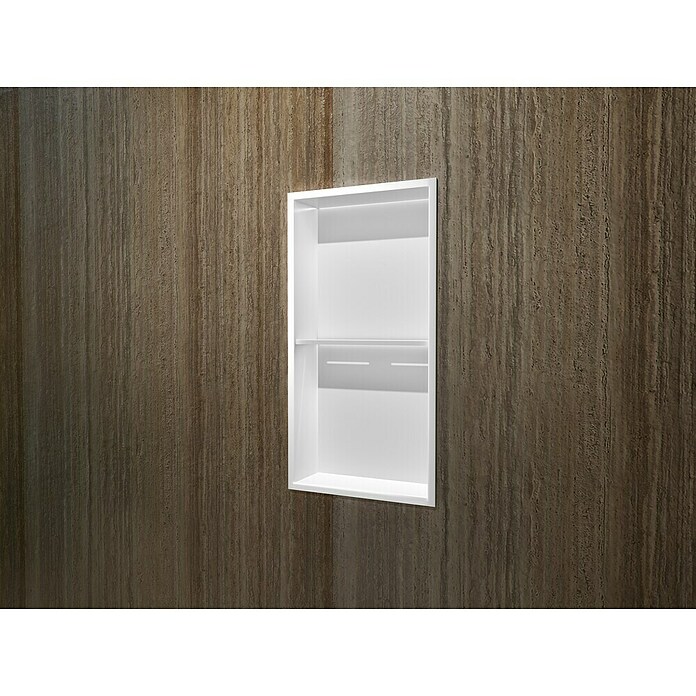 Hornacina Marshall (L x An x Al: 10 x 33 x 63 cm, Acero inoxidable, Blanco) | BAUHAUS